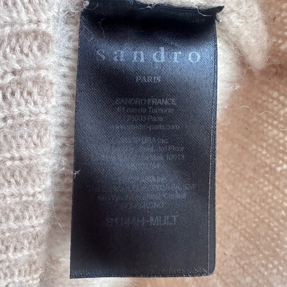Sandro Beige and White Mohair Sweater - Picture 3 of 4